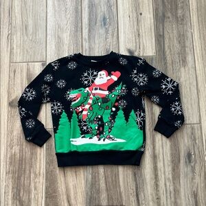 Nannette Black and Green Dinosaur Holiday Sweater